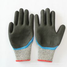 Gants résistants aux coupures Niveau 5 Gant enduit de nitrile sablé anti-coupe